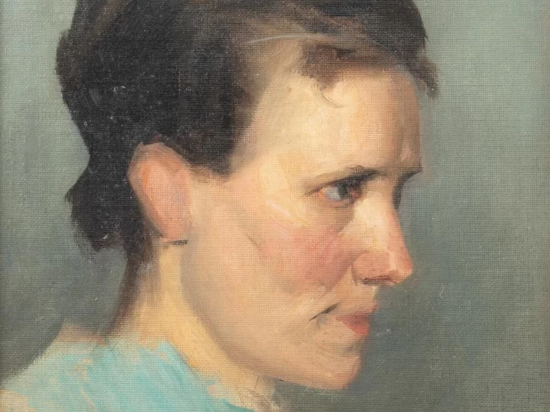 1865-Henri Florimond Goovaerts - Ritratto di donna, di profilo